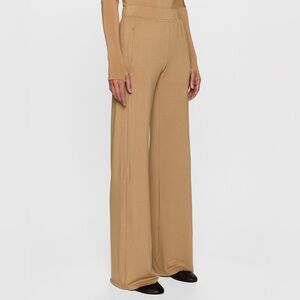 Bleusalt Women’s Cindy Wide Leg Knit Pants in Camel Brown Size 2 (M)